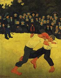 Paul Serusier Breton Wrestling France oil painting art